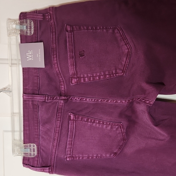 𝅺WASH Lab Mid-Rise Fay Skinny Jeans, Dark Purple, Size 27 NWT - Picture 6 of 11